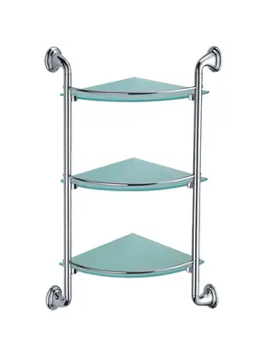 Угловая стеклянная полка Ledeme L1507-3 хром