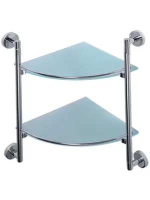 Угловая стеклянная полка Ledeme L1707-2 хром
