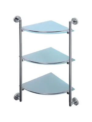 Угловая стеклянная полка Ledeme L1707-3 хром