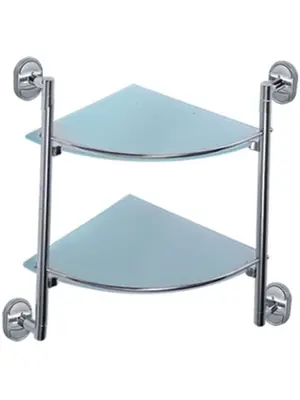 Угловая стеклянная полка Ledeme L1907-2 хром