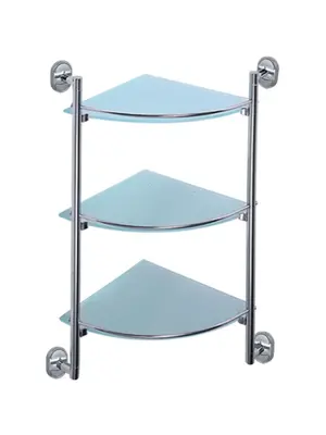 Угловая стеклянная полка Ledeme L1907-3 хром