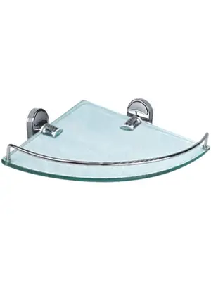 Угловая стеклянная полка Ledeme L1921-1 хром