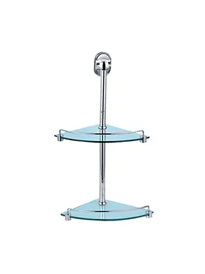 Угловая стеклянная полка Ledeme L1921-2 хром