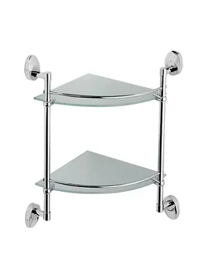Угловая стеклянная полка Ledeme L3307-2 хром