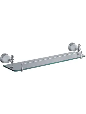 Полка стеклянная Ledeme L3607 хром