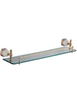 Полка стеклянная Ledeme L3607G золотой