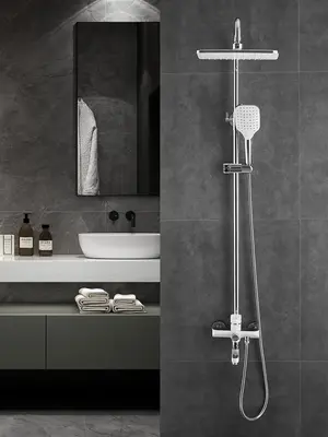 Душевая система с тропическим душем и смесителем Shevanik S8136F