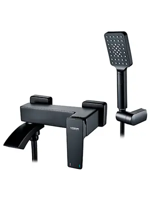 Смеситель для ванны Ledeme R L3178B матовый черный с коротким поворотным изливом