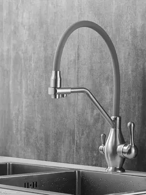 Смеситель для кухни с гибким изливом и фильтром Rose R858L