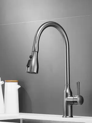 Однорычажный смеситель для кухни с выдвижной лейкой Shevanik S163T