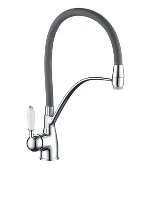 Смеситель для кухни с гибким изливом и душем Rose R153