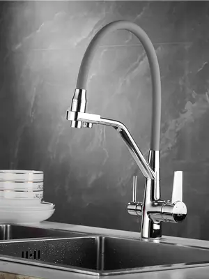 Смеситель для кухни с гибким изливом и фильтром Rose R558