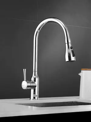 Однорычажный смеситель для кухни с выдвижной лейкой Shevanik S163