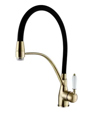 Смеситель для кухни с гибким изливом и душем Rose R153Q