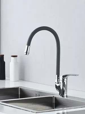 Смеситель для кухни с гибким изливом шлангом Shevanik S5543-9