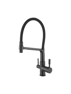 Смеситель для кухни с гибким изливом Rose R658H черный