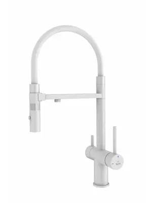 Смеситель для кухни Rose R958C белый с гибким изливом magneto