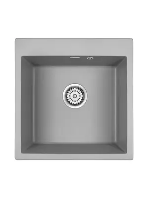 Мойка из камня Paulmark Kante 50 PM105152-GRM 51 х 52 см кварц серый металлик