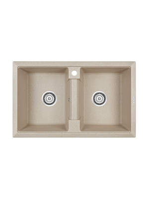 Мойка из камня Paulmark Tandem 80/2 PM238150-BE 81 х 50 см кварц бежевый