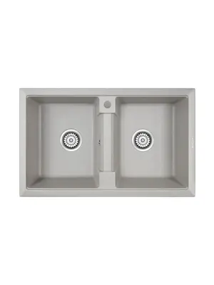 Мойка из камня Paulmark Tandem 80/2 PM238150-GR 81 х 50 см кварц серый