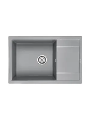 Мойка из камня Paulmark Flugen 60 PM317850-GRM 78 х 50 см кварц серый металлик
