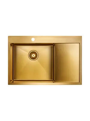 Мойка из нержавейки Paulmark Velten 78F PM807851-BGL 78 х 51 см брашированное золото чаша слева