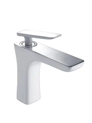 Смеситель для раковины Rose R1601F белый/хром