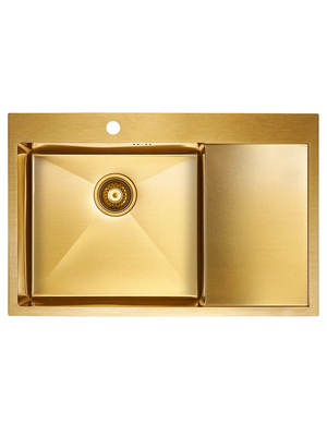 Мойка из нержавейки Paulmark Kroner 78F PM217851-BGL брашированное золото 78 х 51 см