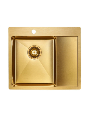 Мойка из нержавейки Paulmark Kroner 59F PM225951-BGL брашированное золото 59 х 51 см