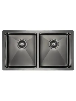 Мойка из нержавейки Paulmark Gerberg 78/2 Uni PM237844-GM вороненая сталь 78 х 44 см
