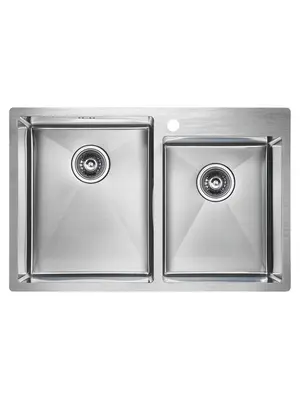 Мойка из нержавейки Paulmark Kroner 78/2S PM237851-BS сталь 78 х 51 см