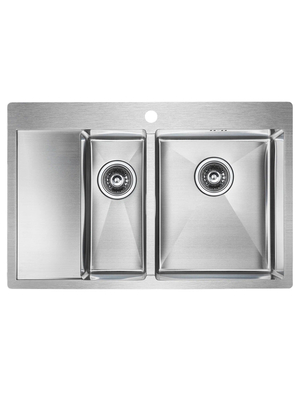 Мойка из нержавейки Paulmark Kroner 78/2SF PM227851-BSR сталь 78 х 51 см
