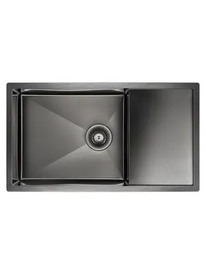 Мойка из нержавейки Paulmark Gerberg 78F Uni PM217844-GM вороненая сталь 78 х 44 см