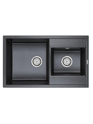 Мойка из камня Paulmark Tandem 80 PM238250-BLM черный металлик кварц 82 х 50 см