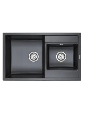 Мойка из камня Paulmark Tandem 80 PM238250-BLM черный металлик кварц 82 х 50 см