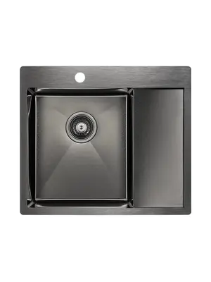 Мойка из нержавейки Paulmark Kroner 59F PM225951-GML вороненая сталь 59 х 51 см