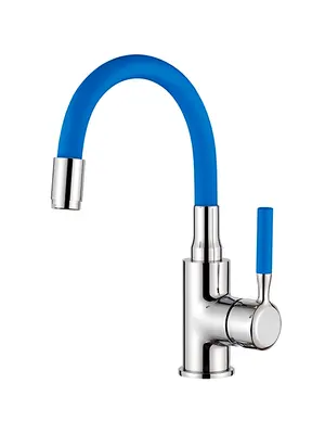 Смеситель для раковины с гибким изливом Ledeme L1399-6 синий/хром
