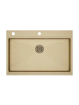 Мойка из нержавейки Paulmark Kroner-Pro 75 PM707551-BG брашированное золото 75 x 51 см
