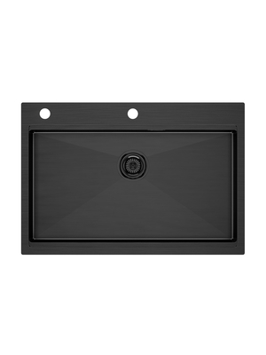 Мойка из нержавейки Paulmark Kroner-Pro 75 PM707551-GM вороненая сталь 75 x 51 см