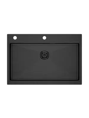 Мойка из нержавейки Paulmark Kroner-Pro 75 PM707551-GM вороненая сталь 75 x 51 см
