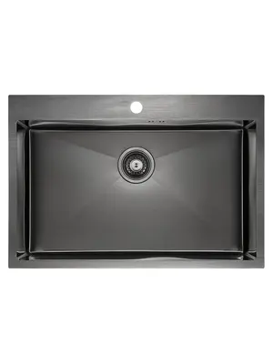 Мойка из нержавейки Paulmark Kroner 75 PM217551-GM вороненая сталь 75 x 51 см