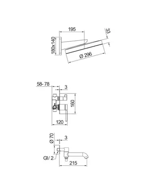 Душевая система скрытого монтажа комплект с душем Gappo G7106-6