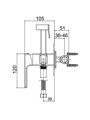 Встроенный гигиенический душ со смесителем для биде Gappo G7217-9