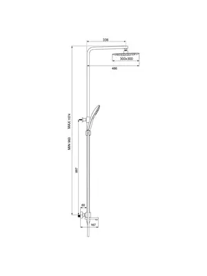 Душевая система с тропическим душем и термостатом Gappo G2417-60