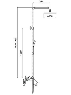 Душевая система с тропическим душем и термостатом Gappo G2495-76