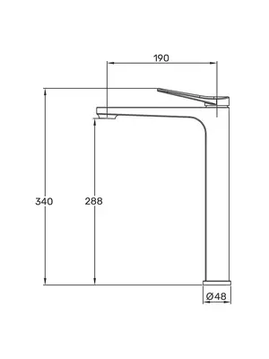 Высокий смеситель для накладной раковины в ванну Gappo G1010-2