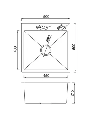 Мойка для кухни с коландером из нержавеющей стали Gappo GS5050-3