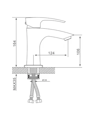 Смеситель для раковины умывальника в ванну / ванную Gappo G1007-66