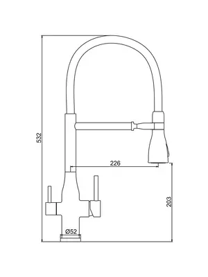 Смеситель для кухни с гибким изливом и фильтром Gappo G4399-76