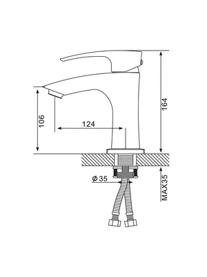 Смеситель для раковины умывальника в ванну / ванную Gappo G1007-91